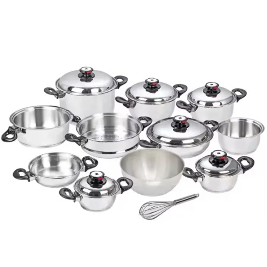 18Pcs Stainless Steel Cookware Set - Water-Free & Oil-Free Surgical Grade Pots and Pans for Kitchen Cooking