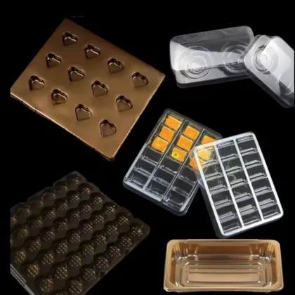 Golden PET Blister Chocolate Candy Food Packaging Tray