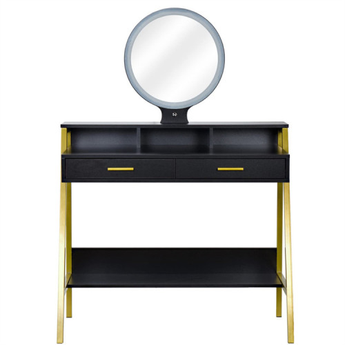 Black Dressing Table Desk Vanity Makeup with LED