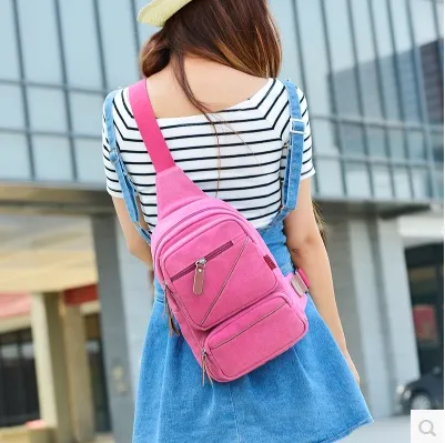 Young's canvas chest bag/bosom bag/leisure bag/casual bag/messenger bag/single shoulder bag