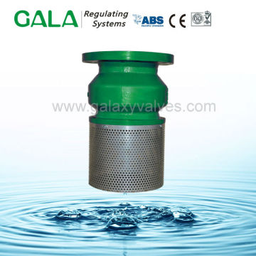 Din ductile iron flanged end water pump foot valve with strainer