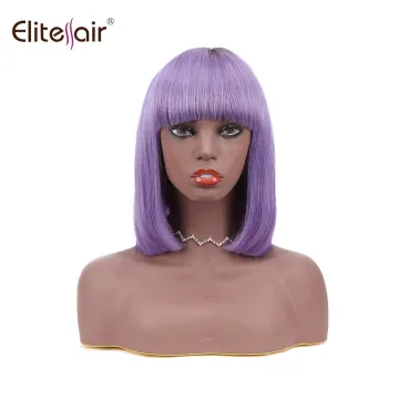 12-16 inch Straight Glueless None Lace Front Machine Made Bob Wigs Short Bob Wigs Human Hair Wigs with Bangs for Black Women