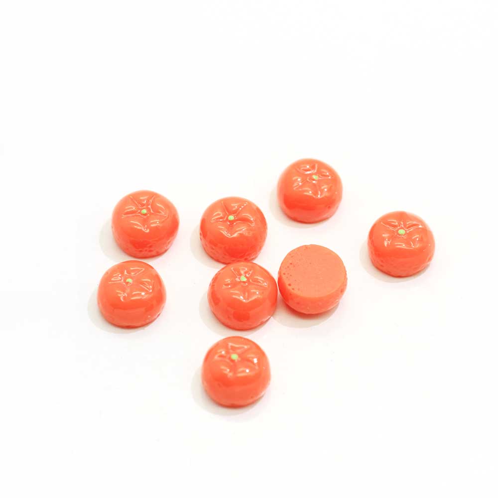 كابوشون الراتنج الاصطناعي على شكل برتقالي مصنوع يدويًا لتزيين الخرزات سحر للأطفال لعبة زينة ذاتية الصنع فاصل