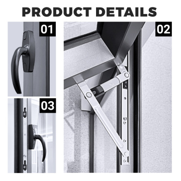 Power Coated Tempered Glass Aluinum Alloy Casement Window