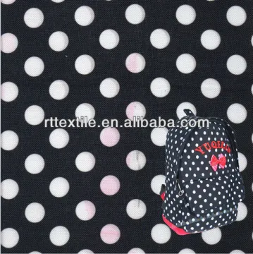 100% polyester dot printed oxford 600D PVC coated fabric