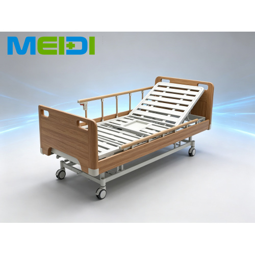Manual Double Crank Wooden Hospital Bed With Toilet Hole For Nursing Home Home Care