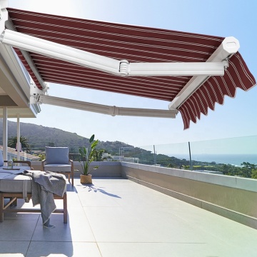 Aluminum Wall Mounted Retractable Awning with Rain and Sun Prevention