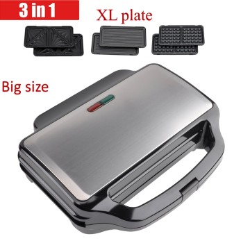 Portable Big Size Stainless Steel Toaster Egg Grill Electric Sandwich Maker 3 in 1