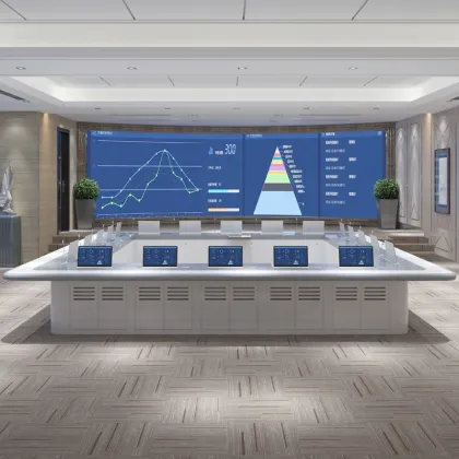 Intelligent Lifting Display Screen Conference Table for Large Paperless Conference Rooms
