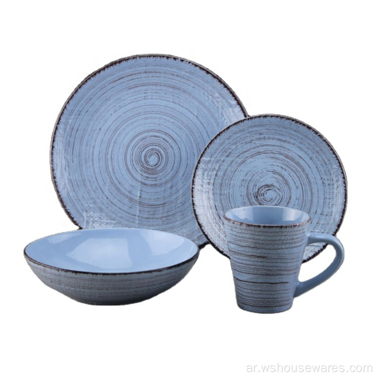 مجموعة عشاء Stoneware بألوان صلبة من 16 ٪