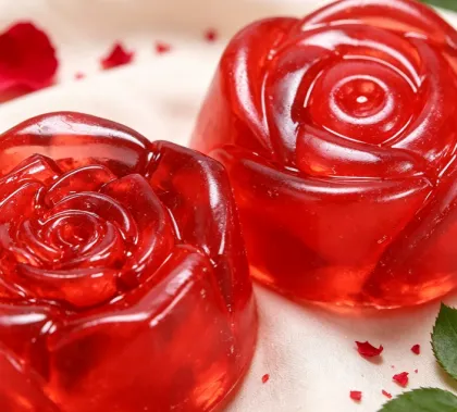 Rose-shaped essential oil soap