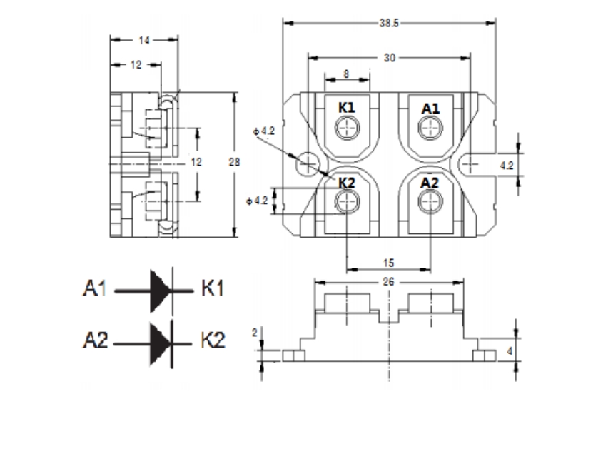 YZPST-DSEI2X61-02A Outline Drawing