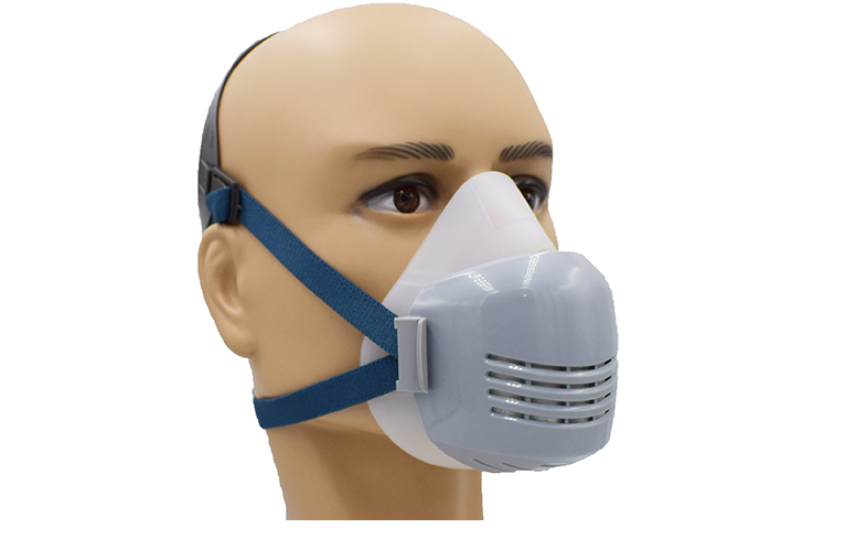 Self priming filter gas mask