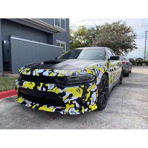 DIY Digital Printing Yellow Camo Vehicle Wrap film