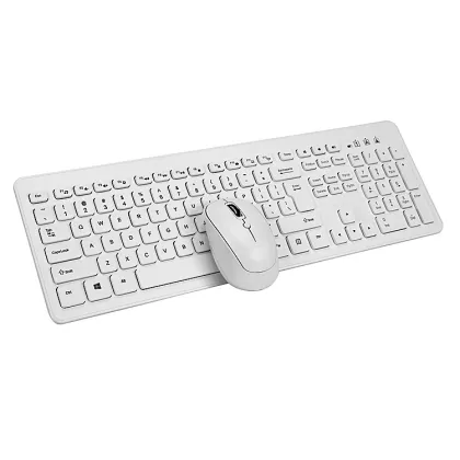 2.4G Wireless Keyboard and Mouse Combo: 108-Key Ultra Thin Membrane Keyboard & Wireless Mouse
