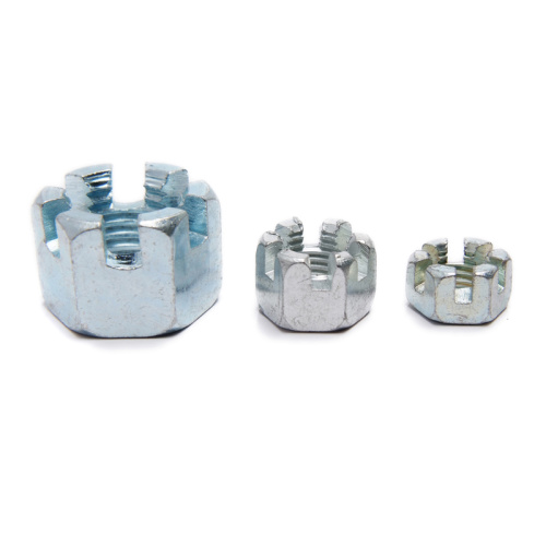 Zinc Plated Hexagon Slotted Nut Title: Zinc-Coated Hexagonal Slotted Nut