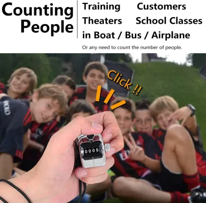 Amble Tally Clicker Counter - Metal Case Mechanical Tally Counter with Nylon Lanyard