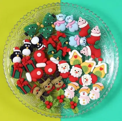 30pcs New Arrival Christmas Ornaments - Colorful Plastic Beads for Crafts