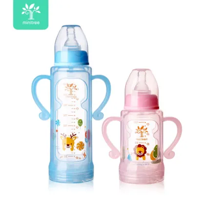 Glass Baby Feeding Bottle New Born Borosilicate Feeding Set 240ml Food Grade Baby Bottle