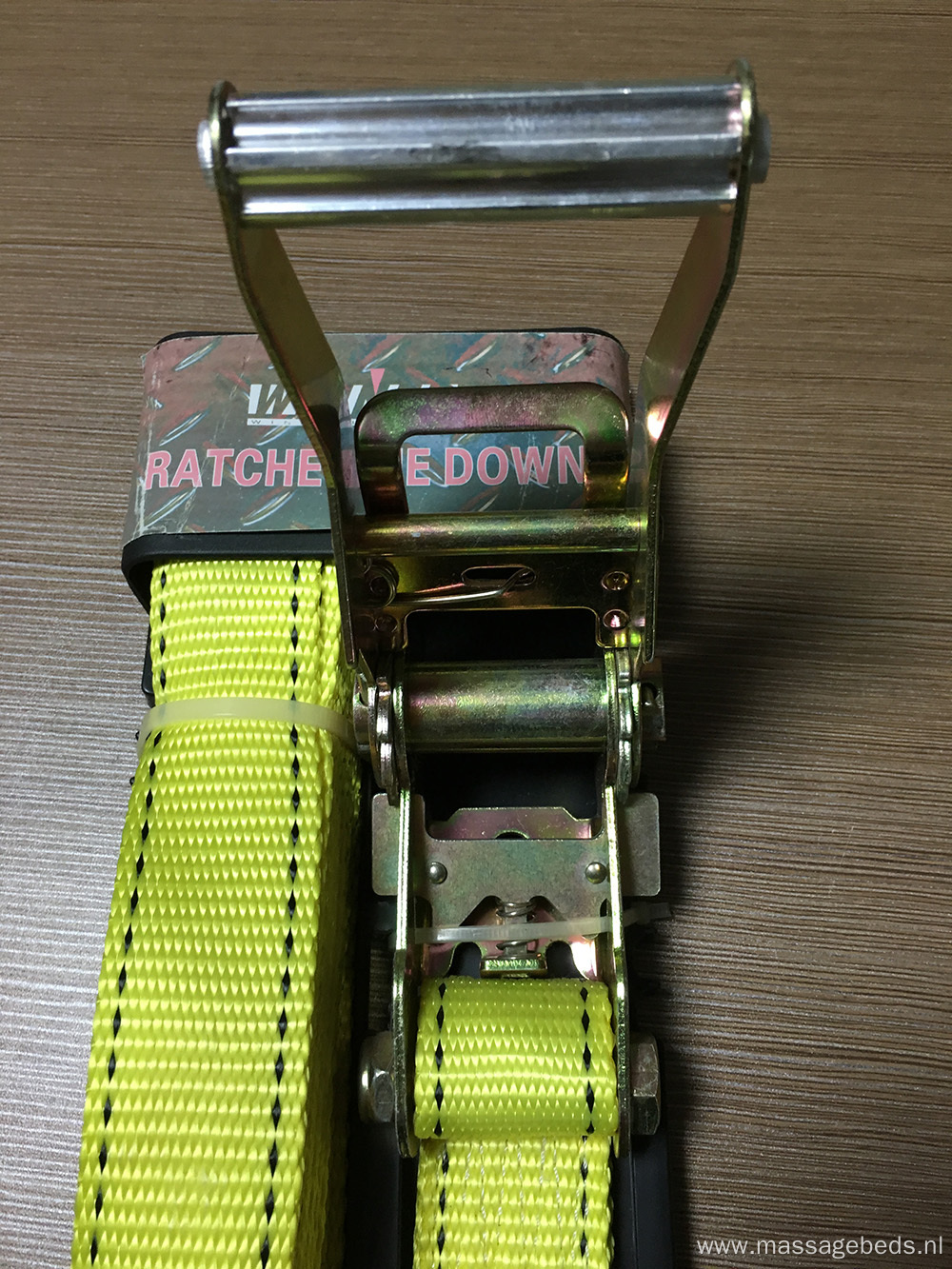 Packaged Aluminum Handle Ratchet Tie Down Yellow Lashing Strap with 3000KGS