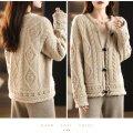 Cardigan en tricot rembourré de la dame en laine