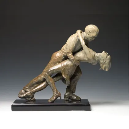 Dance art statue casting bronze nude dancing man and woman sculpture