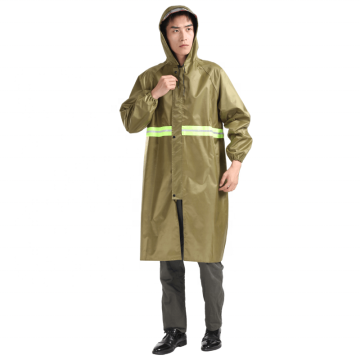 High-Visibility Waterproof Raincoat with Reflective Stripes and PVC Coating