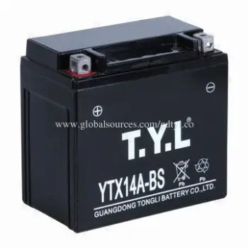 SMF motorcycle battery with 12V/14Ah