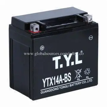 SMF motorcycle battery with 12V/14Ah