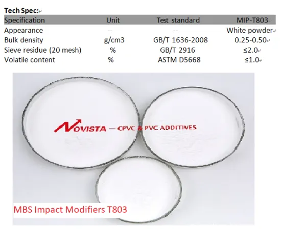 MBS impact modifier for PVC opaque products