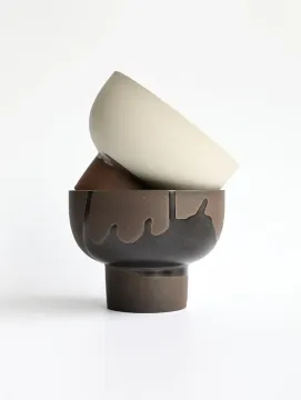 Modern Splashing Glaze Matte Indoor Ceramic Flower Pot with Drainage