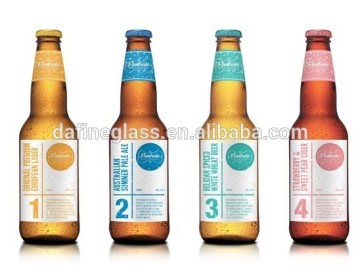 350ml clear glass longneck beer bottles with pry-off caps