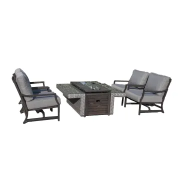 Luxury Rattan Outdoor Firepit Sofa Set for Hotel Garden