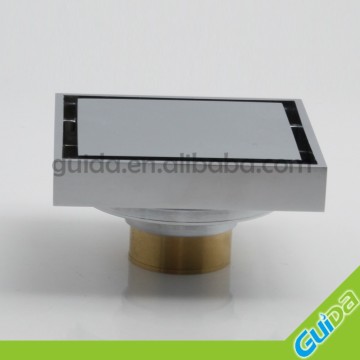 Ningbo Guida New product Smart square floor waste tile insert grate drain all brass