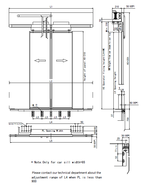 Two Panels Centre Opening Car Door-drawing