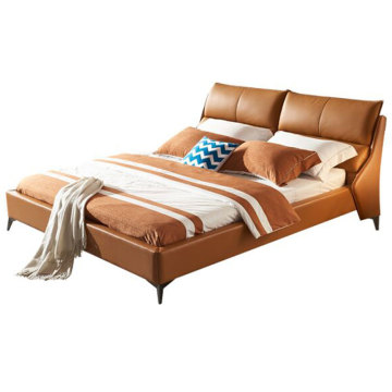 Velvet Fabric Leather Tufted Wooden Slat Queen Size Bed