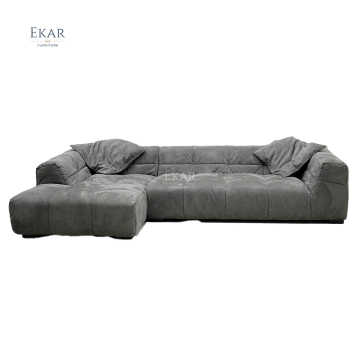 EKAR FURNITURE Modern L Shape Fabric Luxury Sofa Set