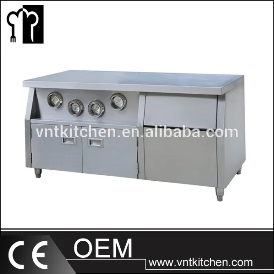 Commercial Restaurant Stainless Steel Fast Food Kitchen Center Island