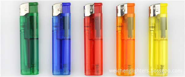 slim oval transparent electronic lighter 