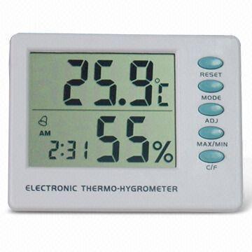 Digital Thermo-hydrometer with Date/Time Display and 1.5V Operating Voltage