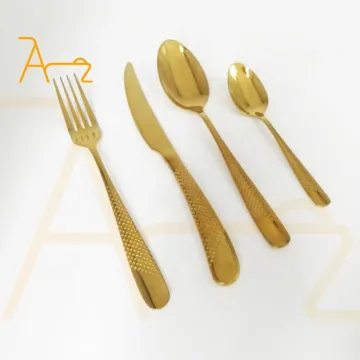 24-Piece Nordic Stainless Steel Flatware Set: Matte Gold Spoon, Fork, and Dinner Knife