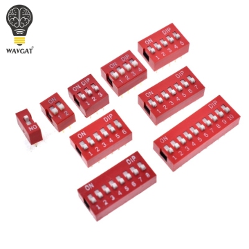 WAVGAT Dip Switch Kit - 1 to 10 Way 2.54mm Toggle Switches Red Snap Combo Set (5PCS Each)