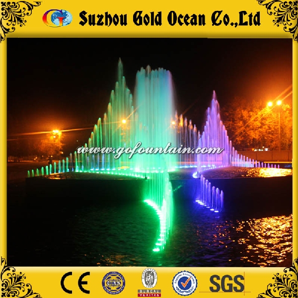 Floor Type Colorful Light Show Water Dancing Music Fountain