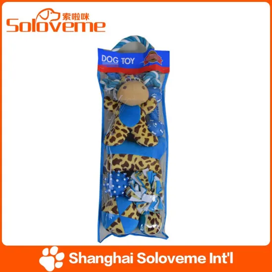 Factory Price Pet Gift Bag Toys Dog 8pcs Plush and Rubber Toy Products