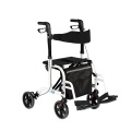 Adjustable Aluminum Rollator and Transport Chair for Adults