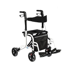 Rollator d&#39;aluminium réglable et chaise de transport pour adultes