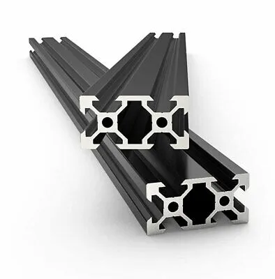 2PCS 2040 Anodized Black V Type Linear Rail Aluminum Extrusion for 3D Printers (500mm)
