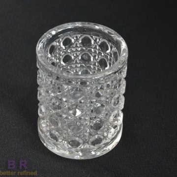 Glass Cylinder Votive Holder with Elelegant Pattern