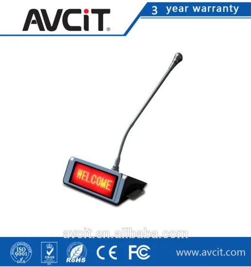 Voting and LED display feature Desktop chairman/delegate microphone