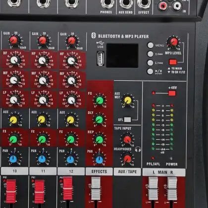 Professional 12-Channel DSP Audio Echo Sound Console with USB Mixing Technology: High-Quality Audio Processing Console